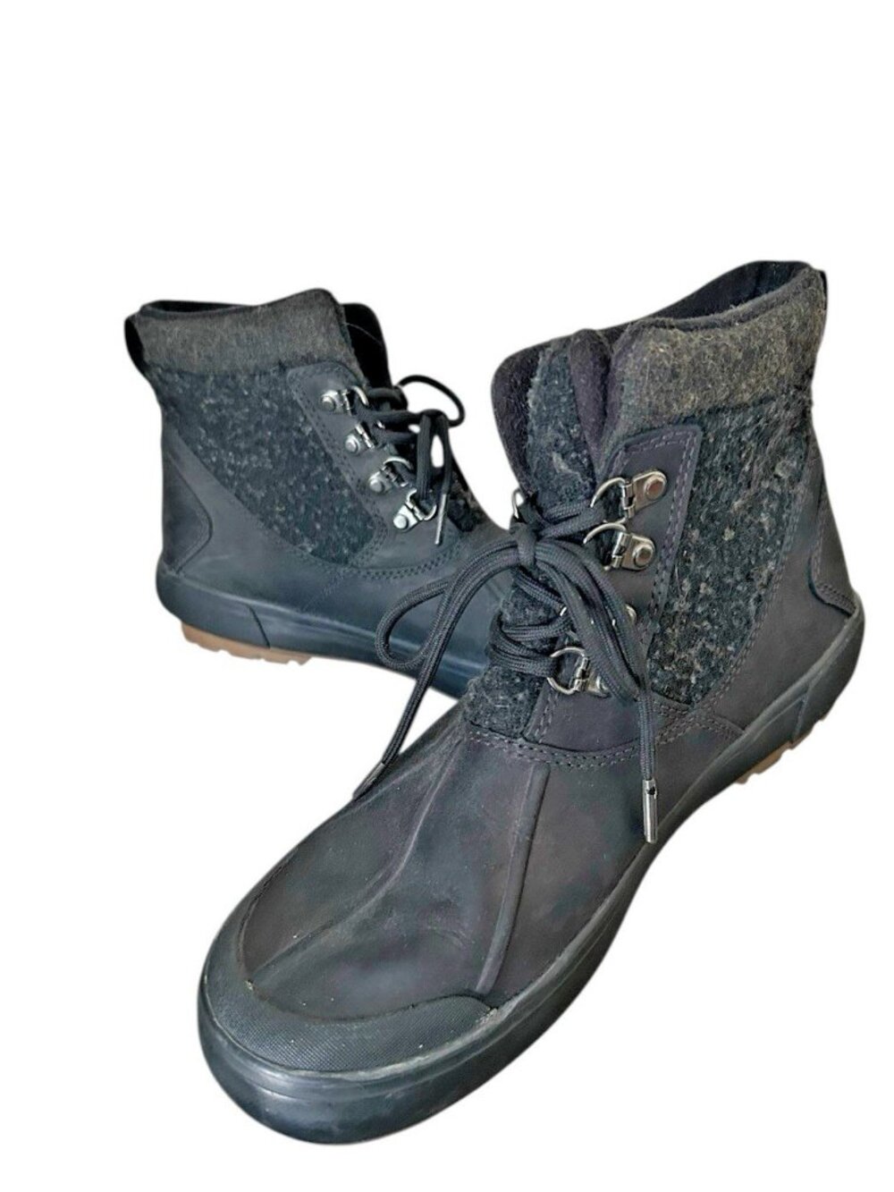 Keen Women's Elsa II Waterproof Wool Ankle Lace Up Duck Boots Black Size 8.5